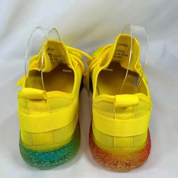 2/$30 Taxi Lauryn Size 9 Sneakers Yellow Rainbow Sole Casual Streetwear Shoes - Picture 4 of 9